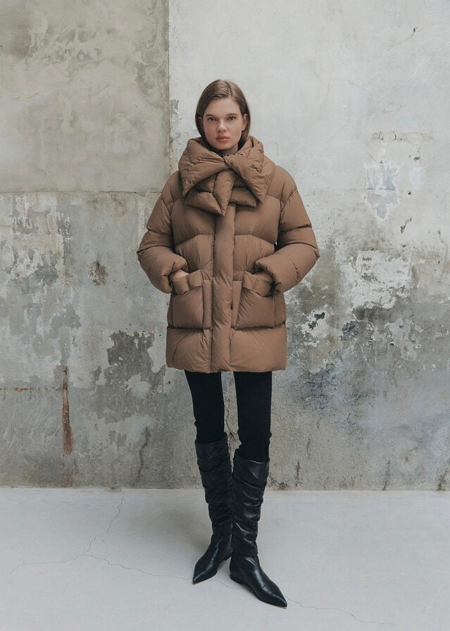 ELBORN | Salomé Muffler Down Coat (Hazelnut)