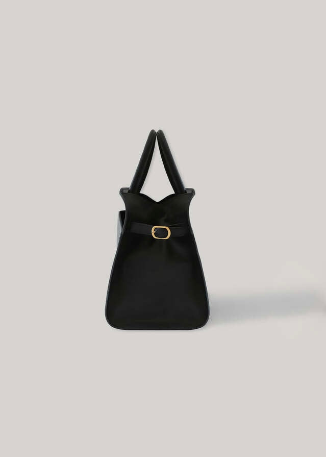 [2ND] ELBORN | [LIMITED]  Momet Leather Tote Bag (Black Leather)