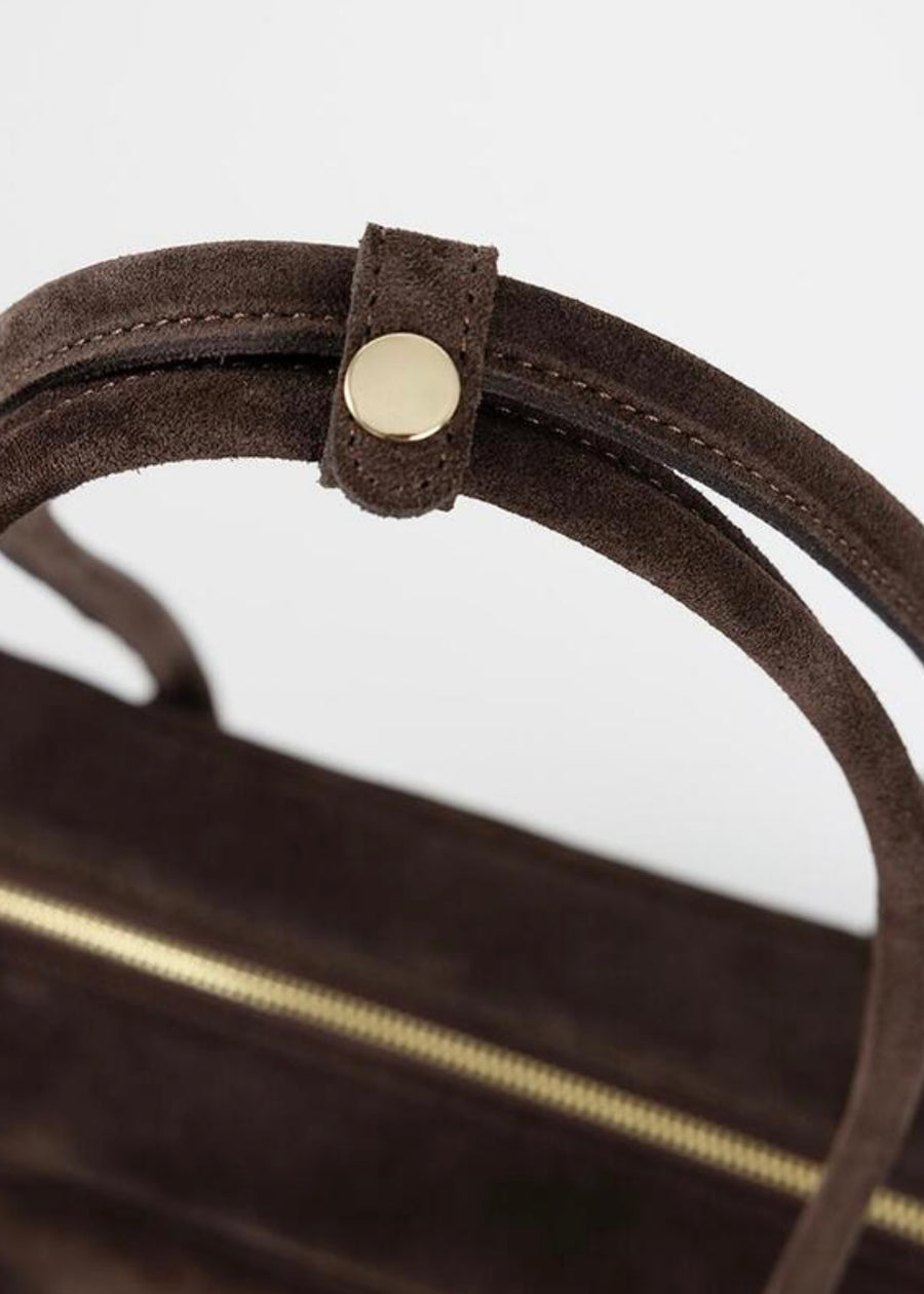 LEHA | Harper Square Suede Bag (Brown)