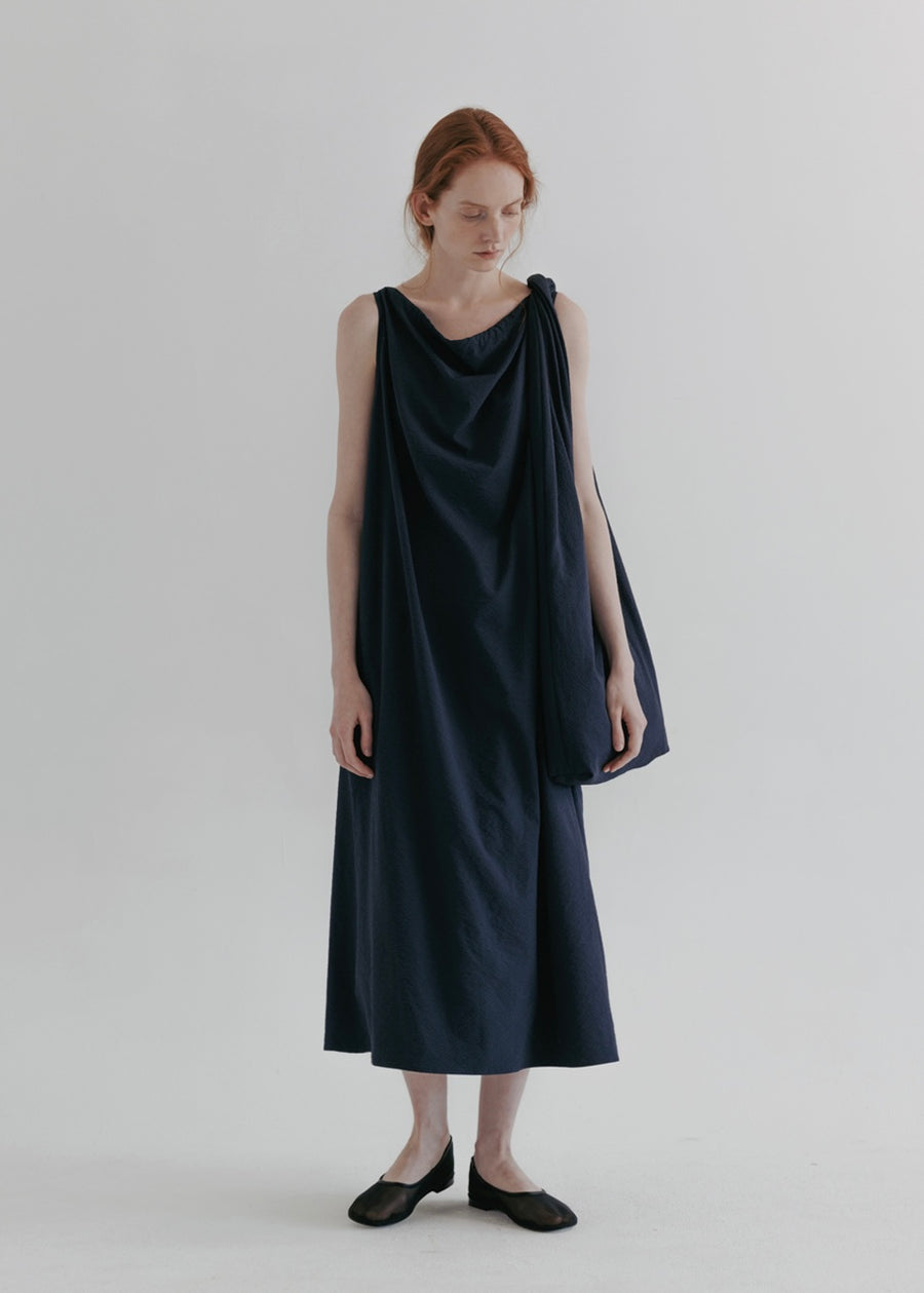 2nd MOIA | Seersucker Dress (Navy)