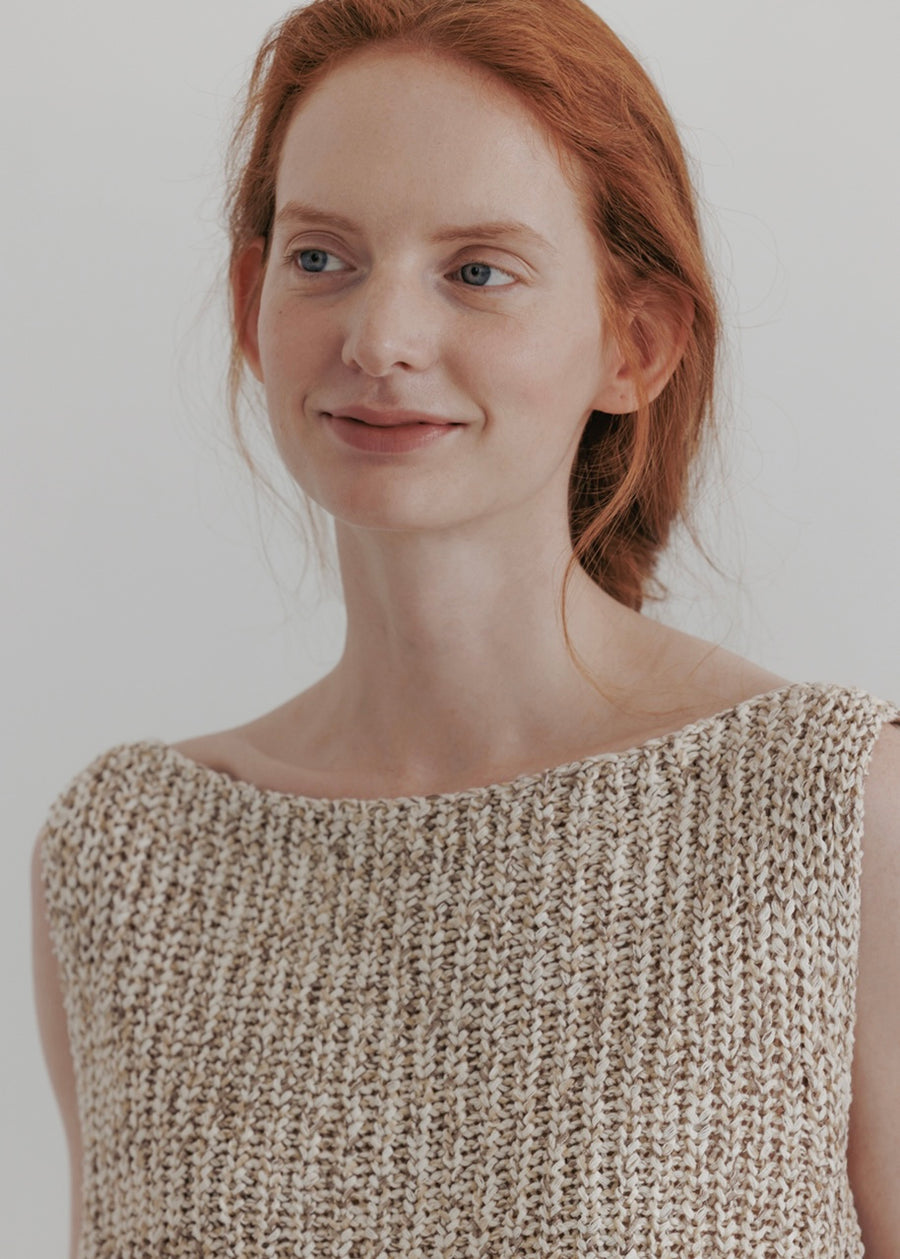 MOIA | Rustic Knit Top (Lime Beige)