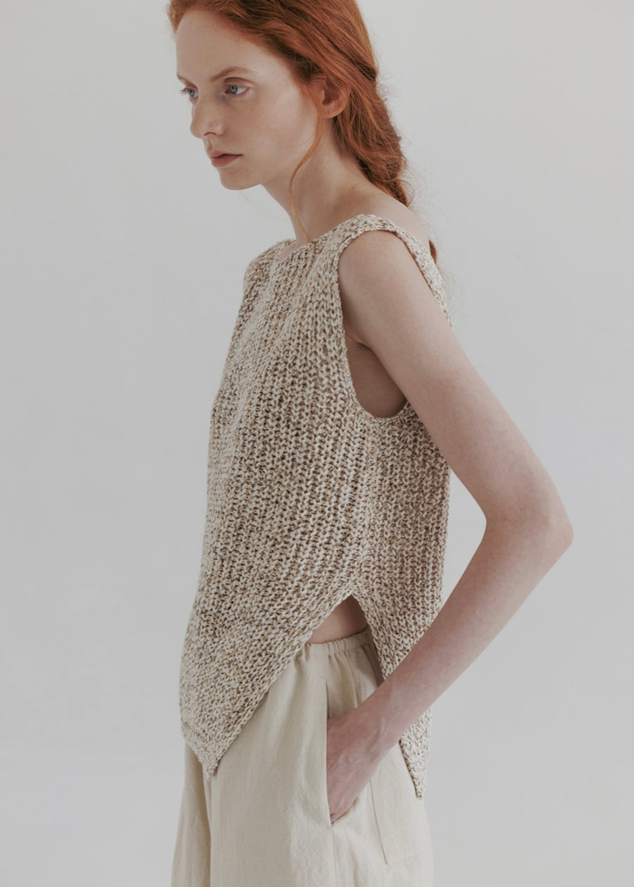 MOIA | Rustic Knit Top (Lime Beige)