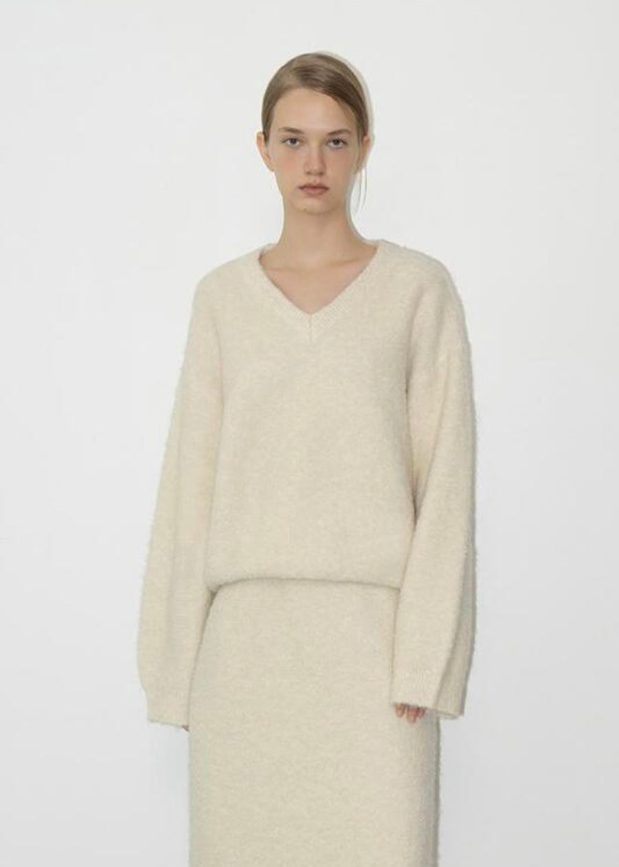 LEHA |  Allen Boucle Sweater (Ivory)