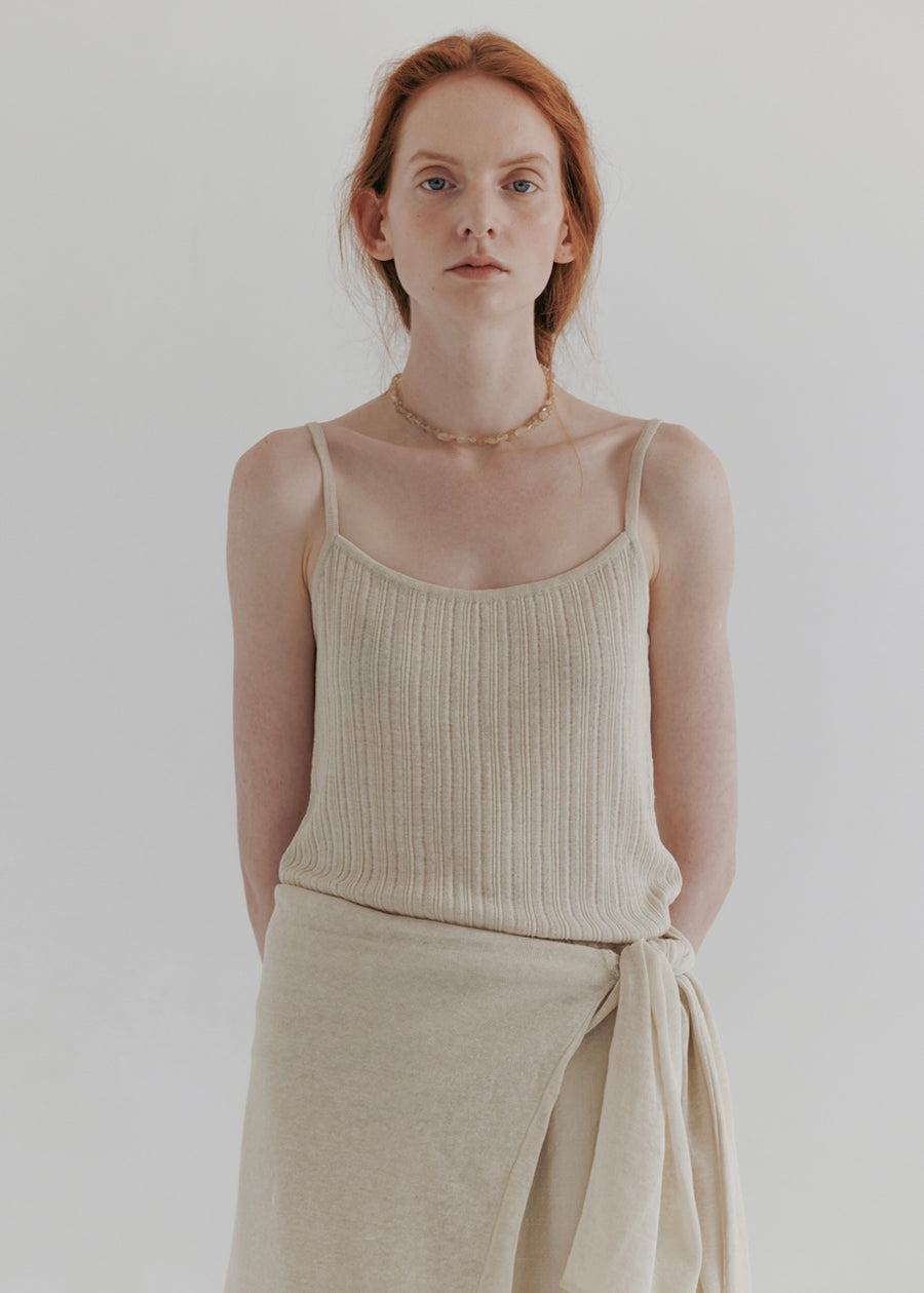 MOIA | ribbed sleeveless (Lime Beige)