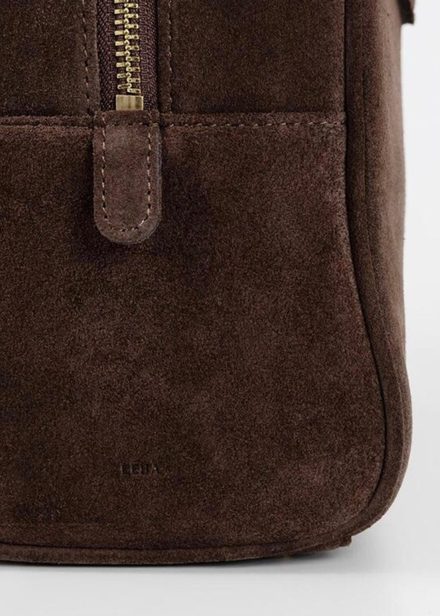 LEHA | Harper Square Suede Bag (Brown)