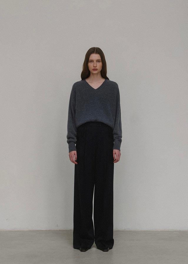 ELBORN | Troy Wide Wool Pants (Navy)