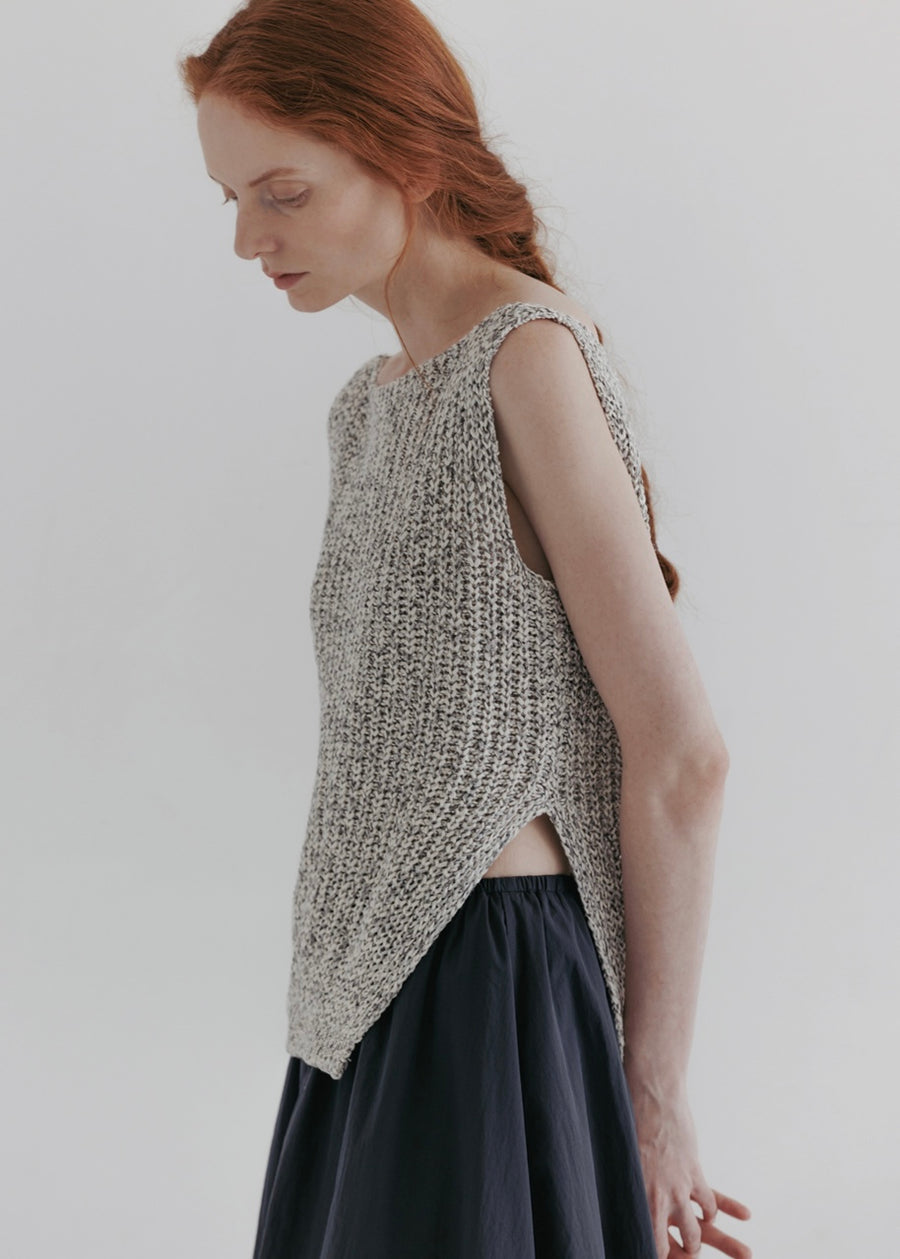 MOIA | Rustic Knit Top (Blue Gray)