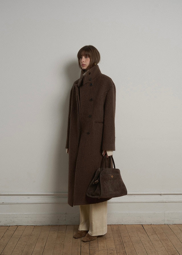 ELBORN | Kayla Alpaca Long Coat (Brown)