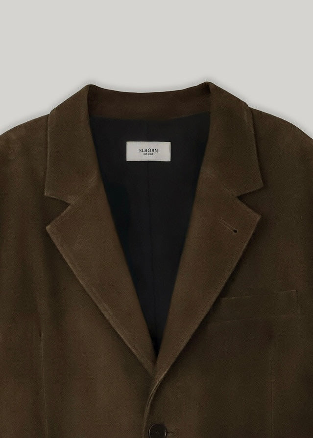 [LIMITED]  ELBORN | Bueno Suede Jacket (Olive Brown)