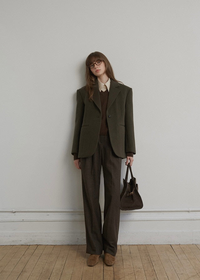 ELBORN | Wallace Wool Half Coat (Khaki)