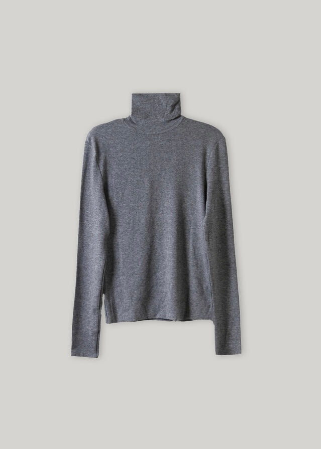 2ND | ELBORN | Raw Edge Turtleneck Jersey Top (4 Colors)