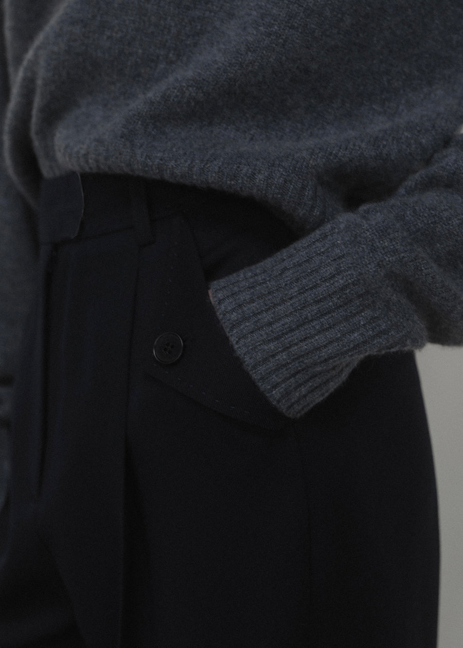 ELBORN | Troy Wide Wool Pants (Navy)