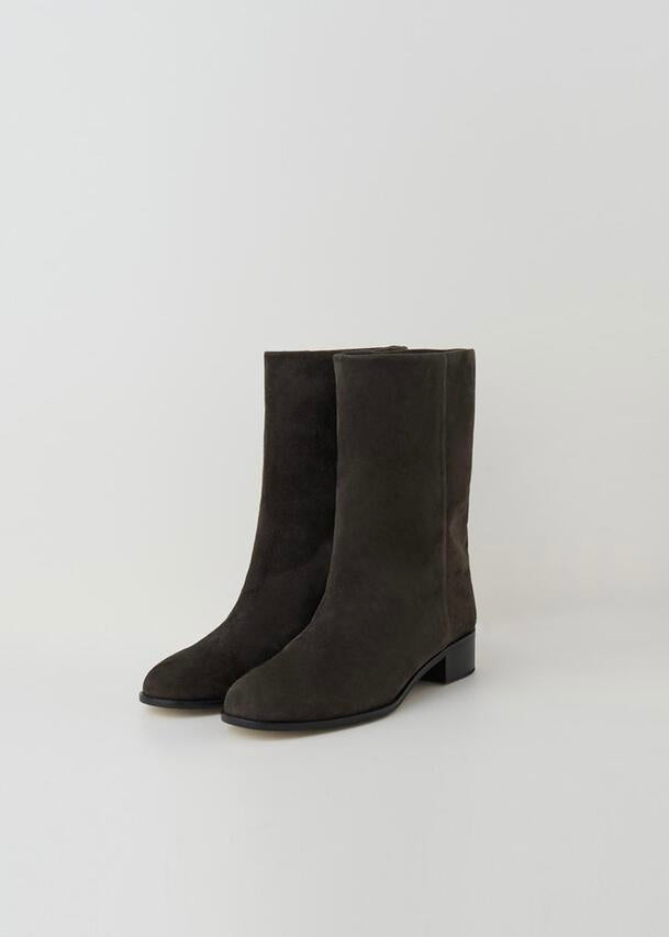 MOIA | 5% Off Suede middle boots (Ash Brown)