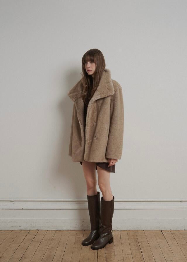 ELBORN | Delfine Half Fur Coat (Beige)