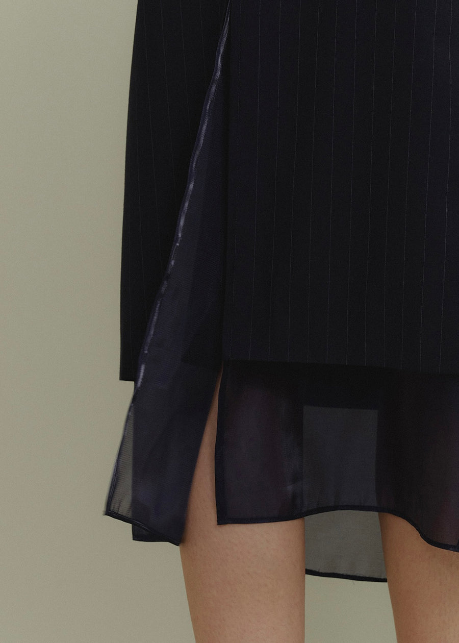 ELBORN | Caden Organza Skirt (Navy Stripe)