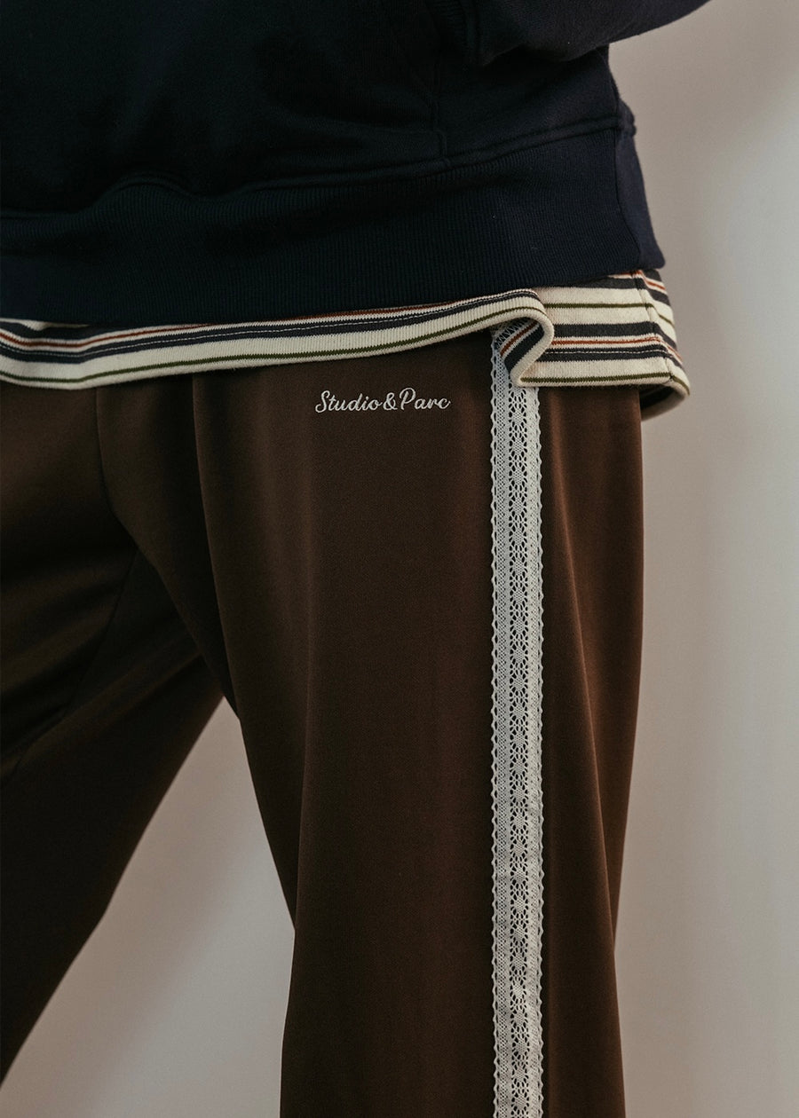 STUDIO & PARC | Lace Jersey Pants (Brown)