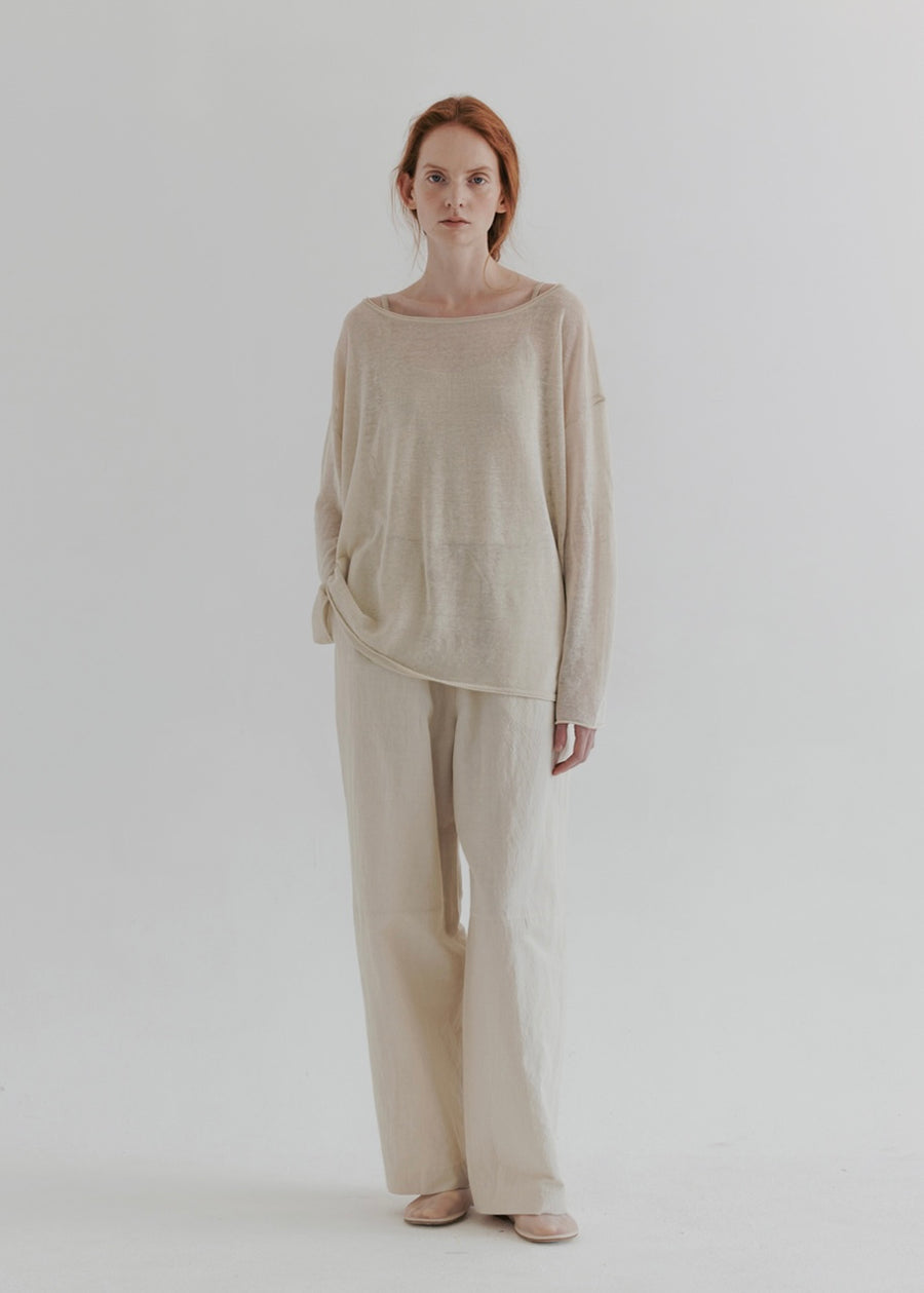 MOIA | Sheer Linen Knit (Lime Beige)