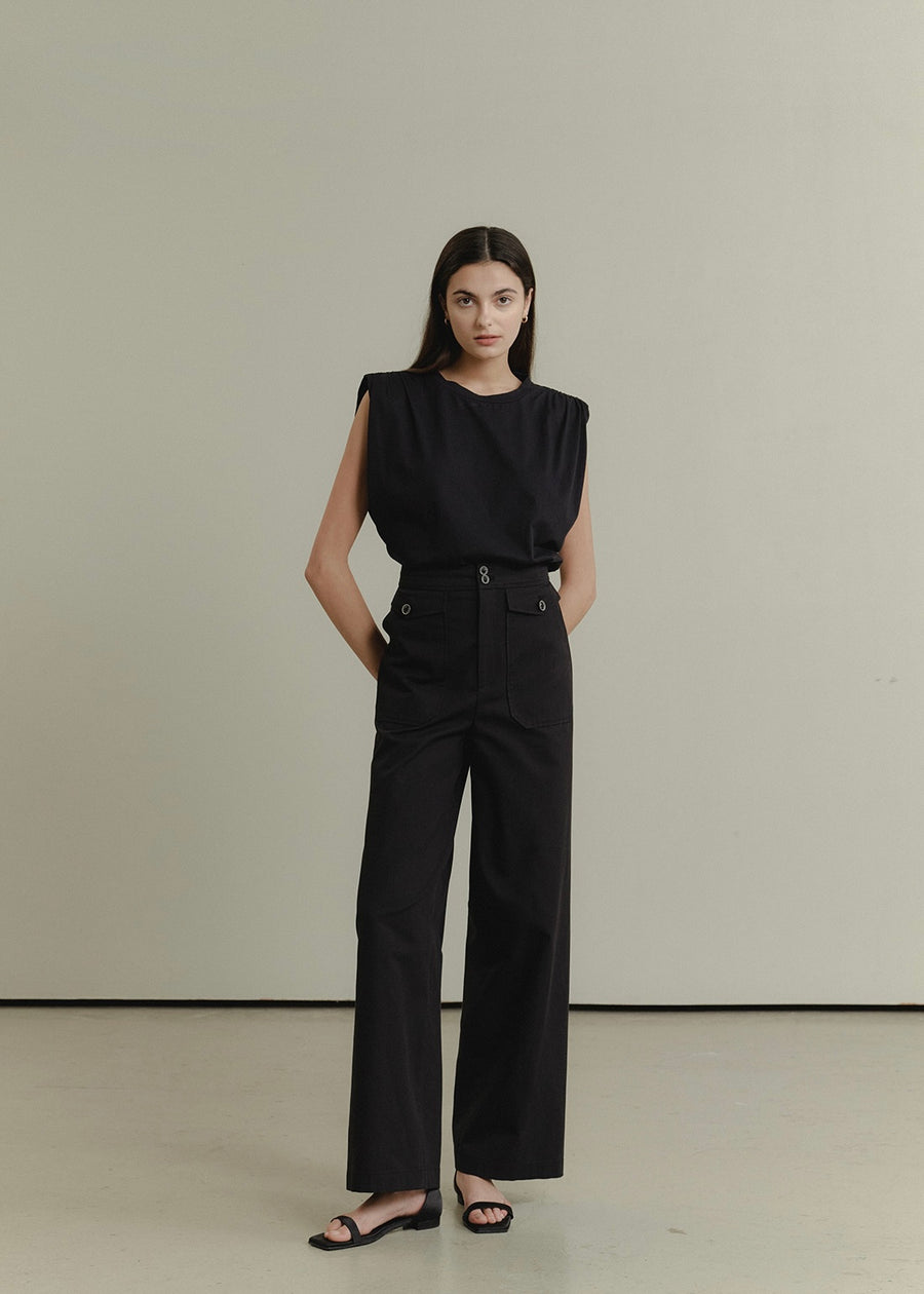 ELBORN | Sonia Button Pants (Black)