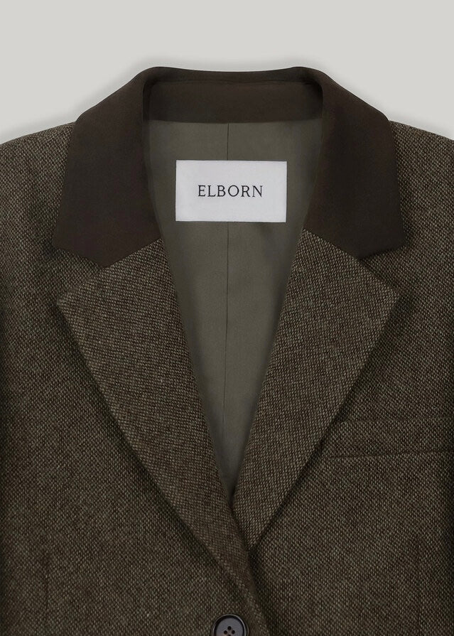 [1ST RE-ORDER] ELBORN | Heather Wool Jacket (Green)