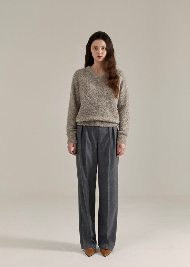 ELBORN | Beki Low-Rise Trousers (Gray Stripe)