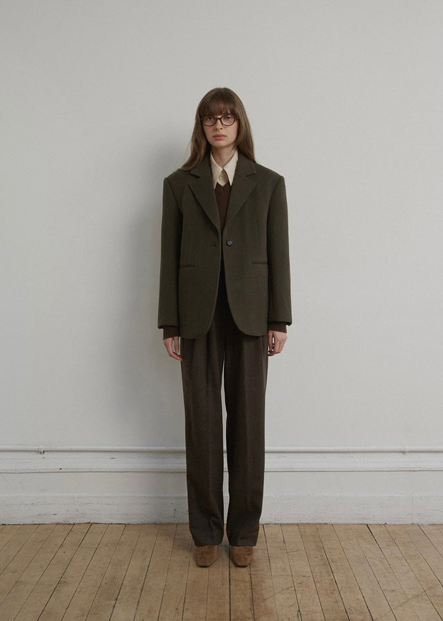 ELBORN | Wallace Wool Half Coat (Khaki)