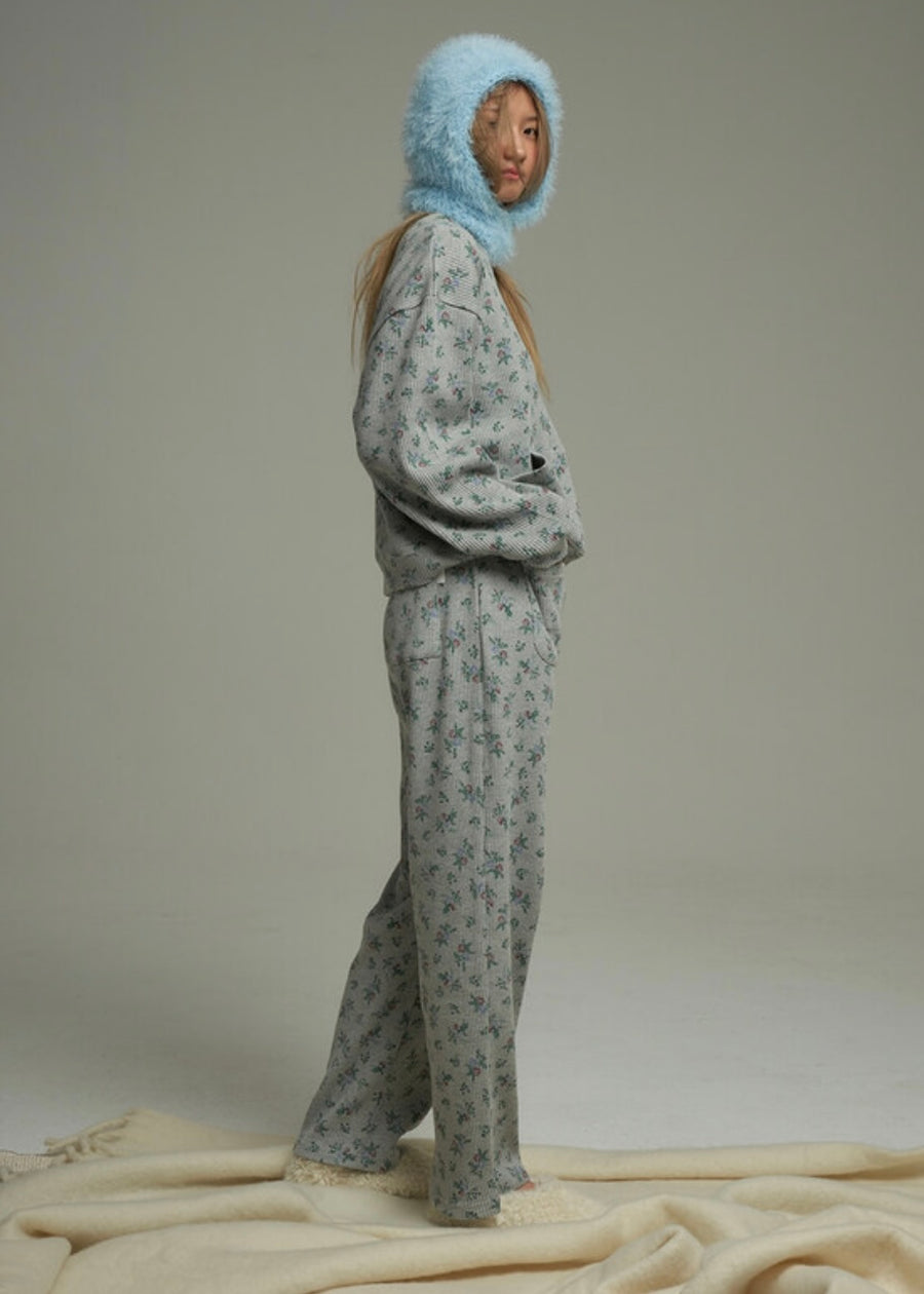 1ST- SAAI | Waffle Flower Homewear (Grey)