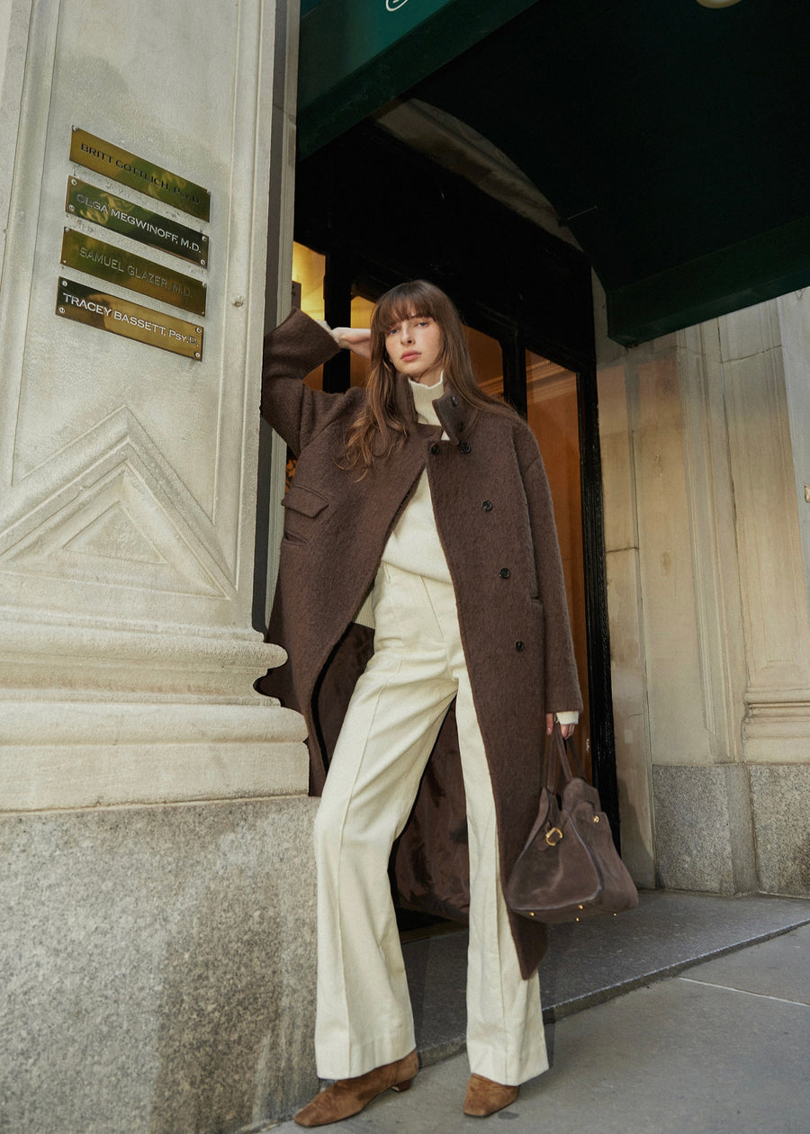 ELBORN | Kayla Alpaca Long Coat (Brown)