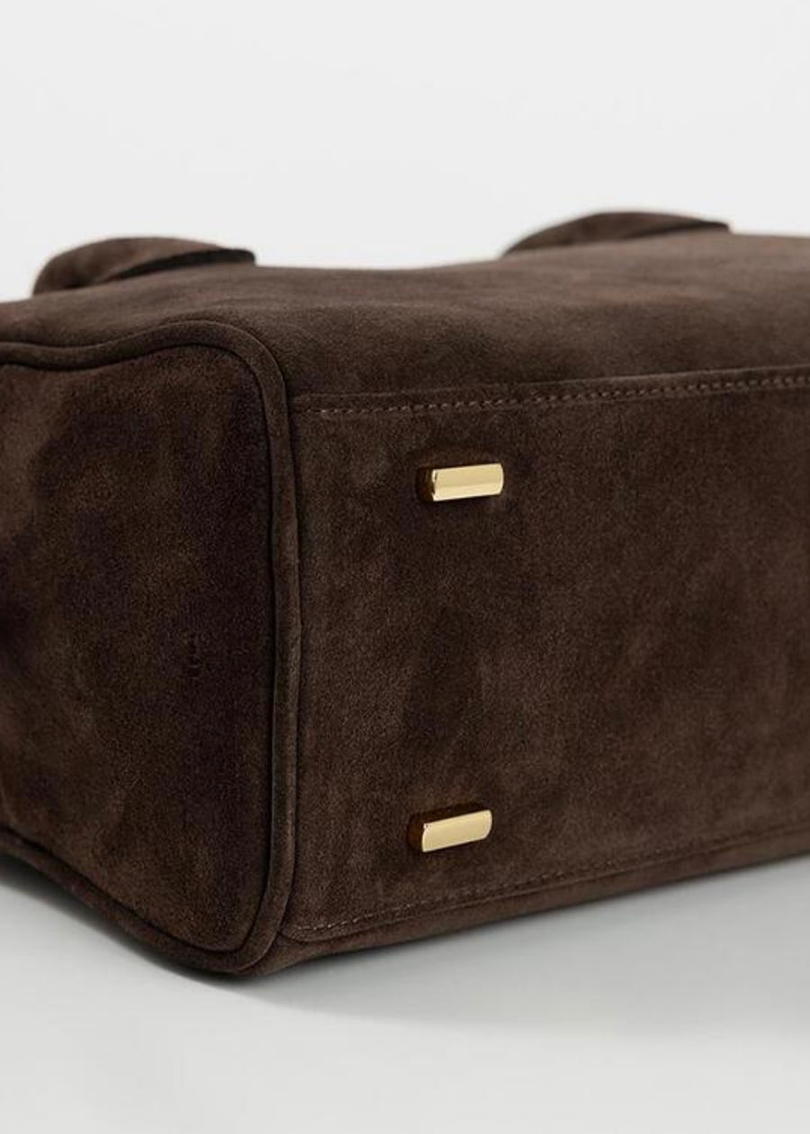 LEHA | Harper Square Suede Bag (Brown)