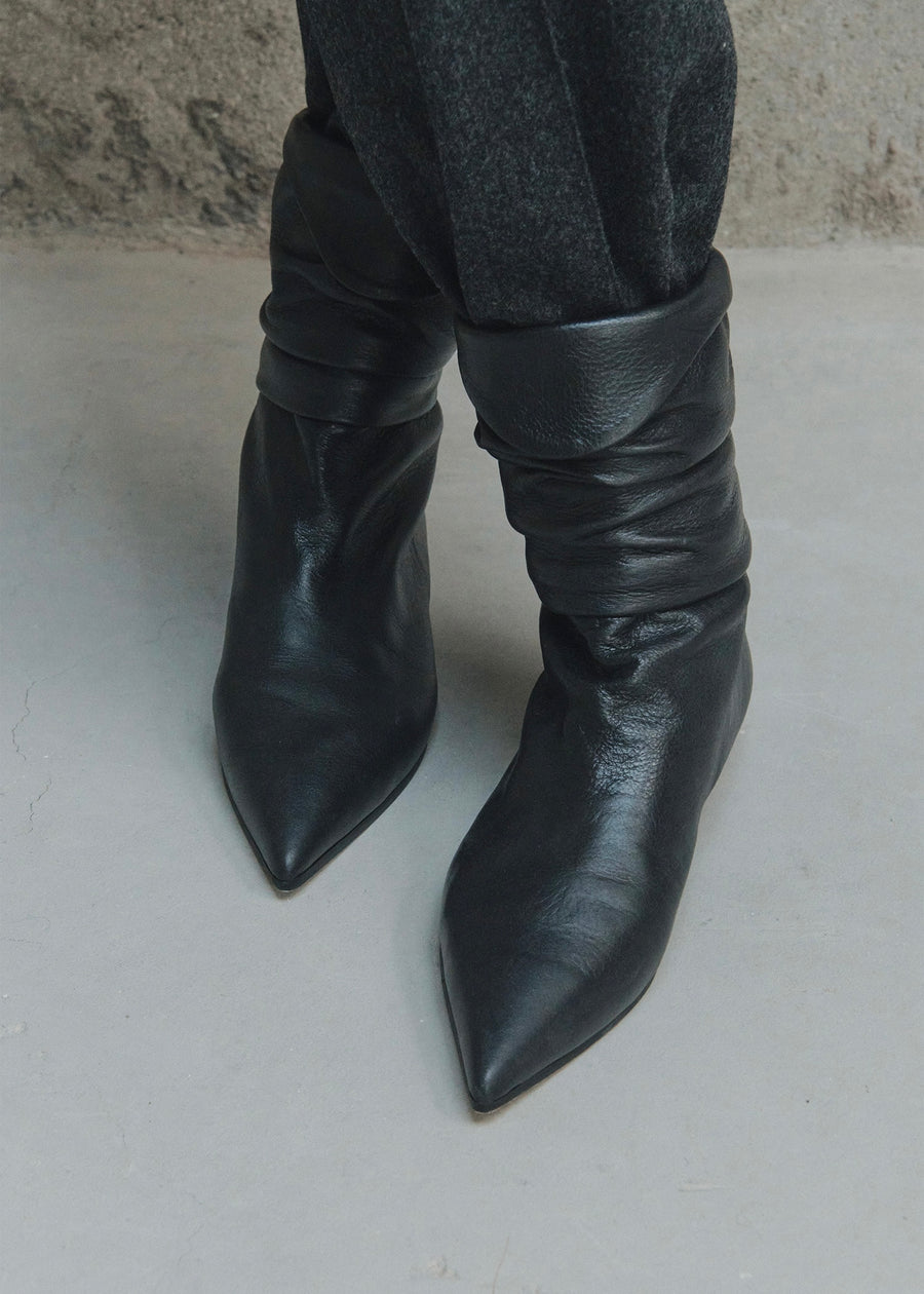 ELBORN | Leandra Leather Half 1.5 Boots (Black) Expected to ship 12/29/2023