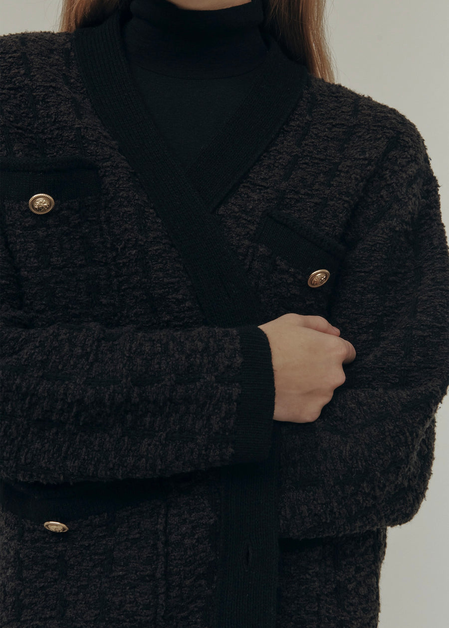 ELBORN | Saint Half Cardigan (Black Navy)