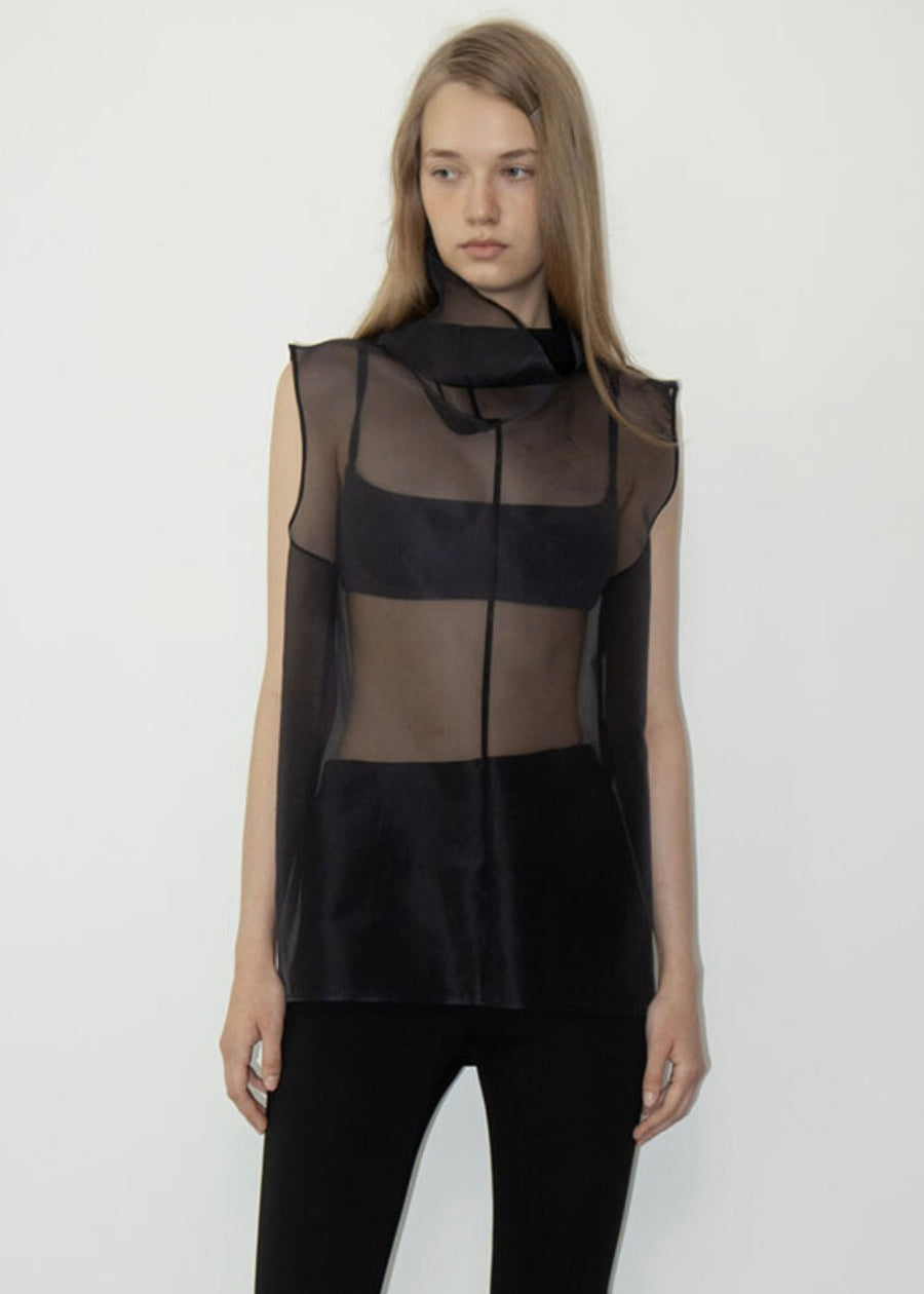 LEHA | Emma Silk Organza Top (Black)