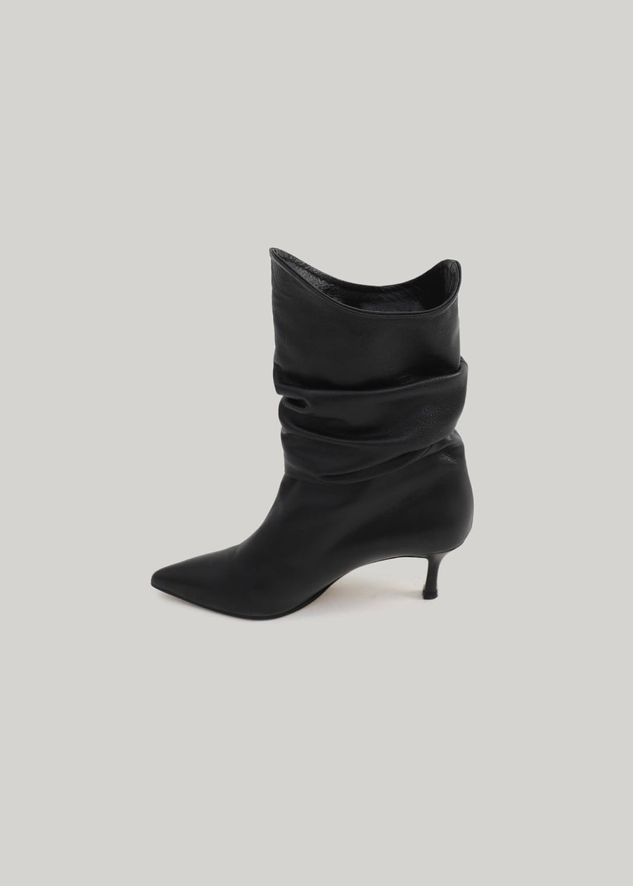 ELBORN | Leandra Leather Half 6 Boots (Black) Expected to ship 12/29/2023