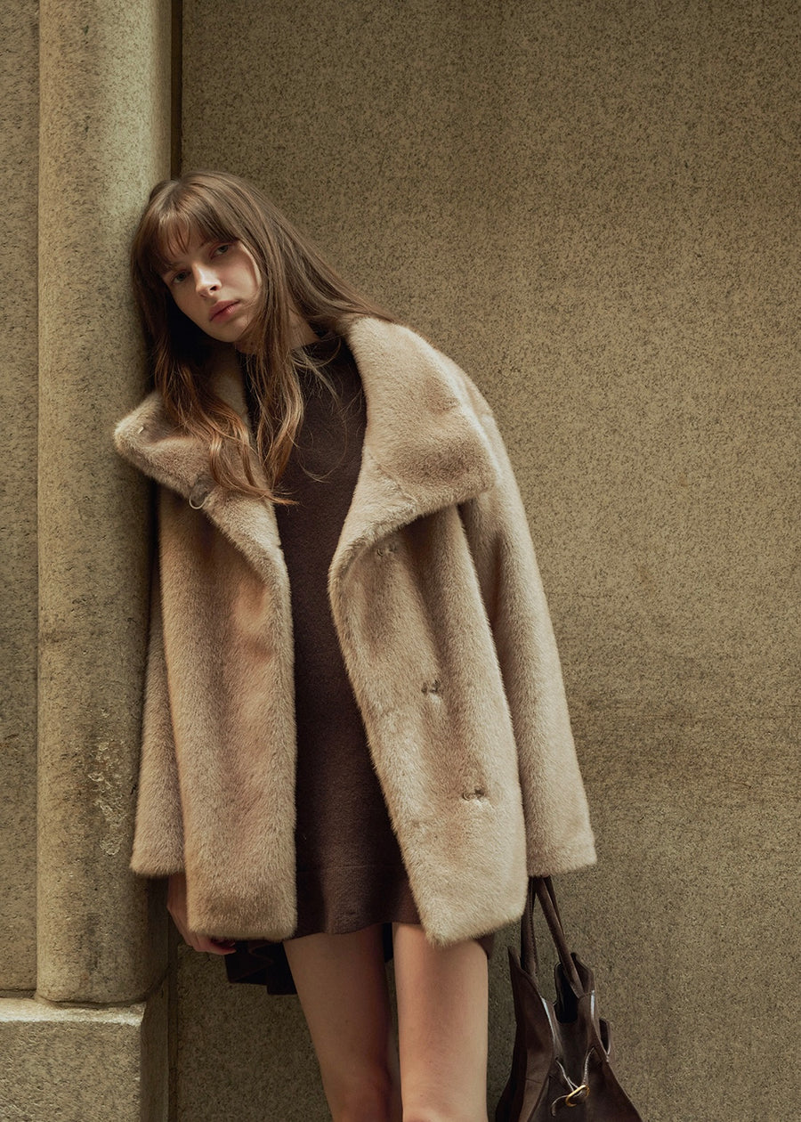 ELBORN | Delfine Half Fur Coat (Beige)