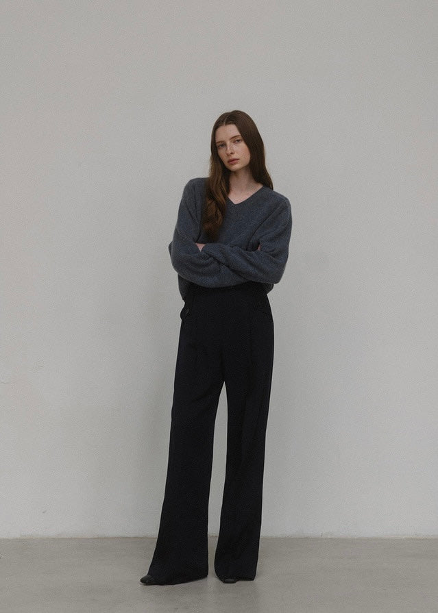 ELBORN | Troy Wide Wool Pants (Navy)