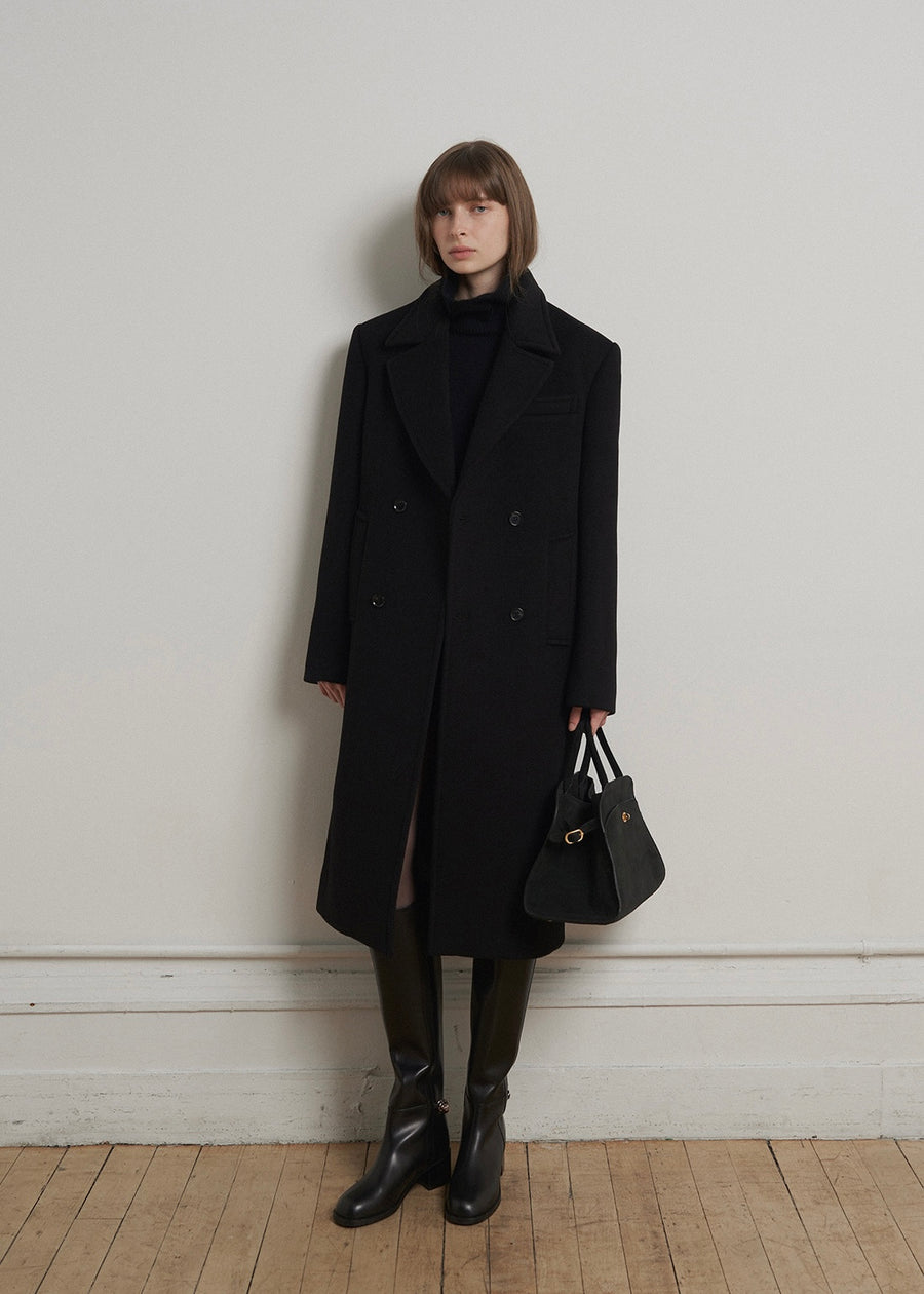 ELBORN | Arch Cashmere Long Coat (Black)