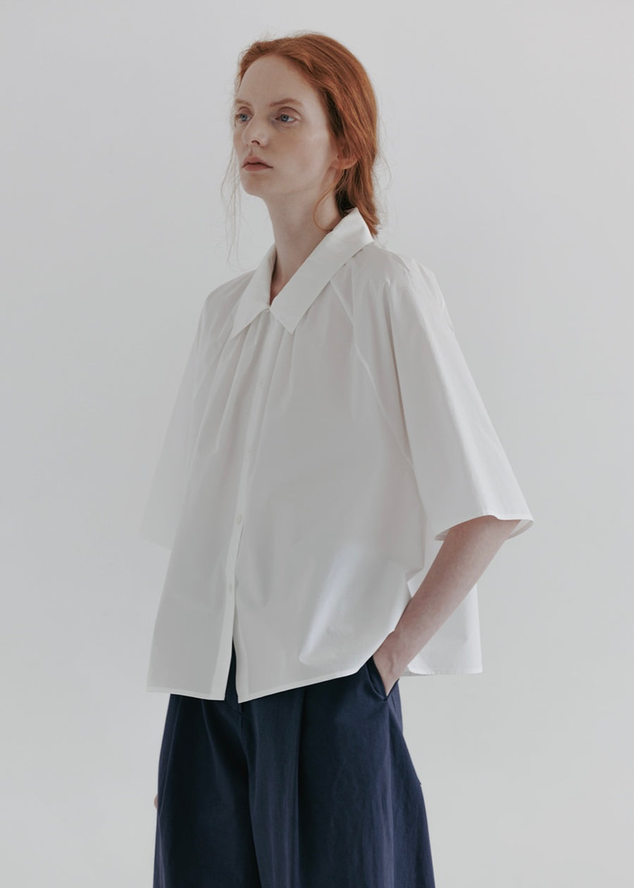 MOIA | Shirring Shirt (White)