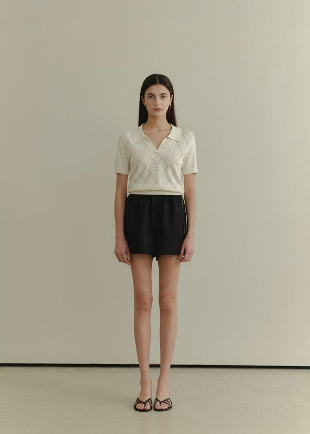 ELBORN | Alma Collar Knit Top (Ivory)