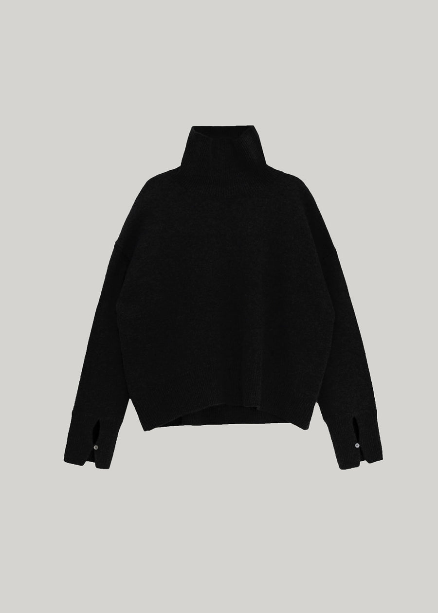 ELBORN | Becky Cashmere 100% High-neck Sweater (Black)