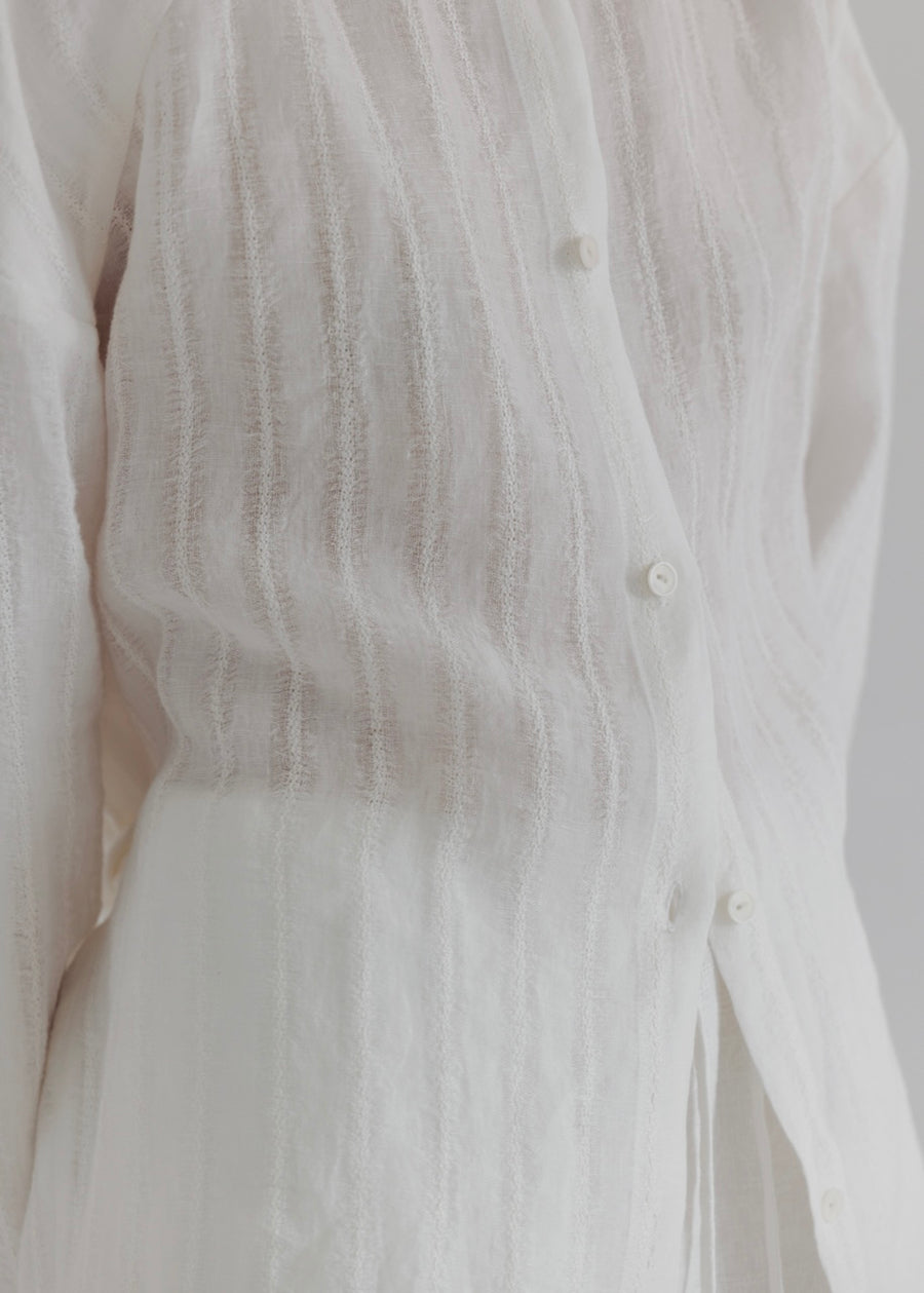 MOIA | Linen Round Shirt (White)