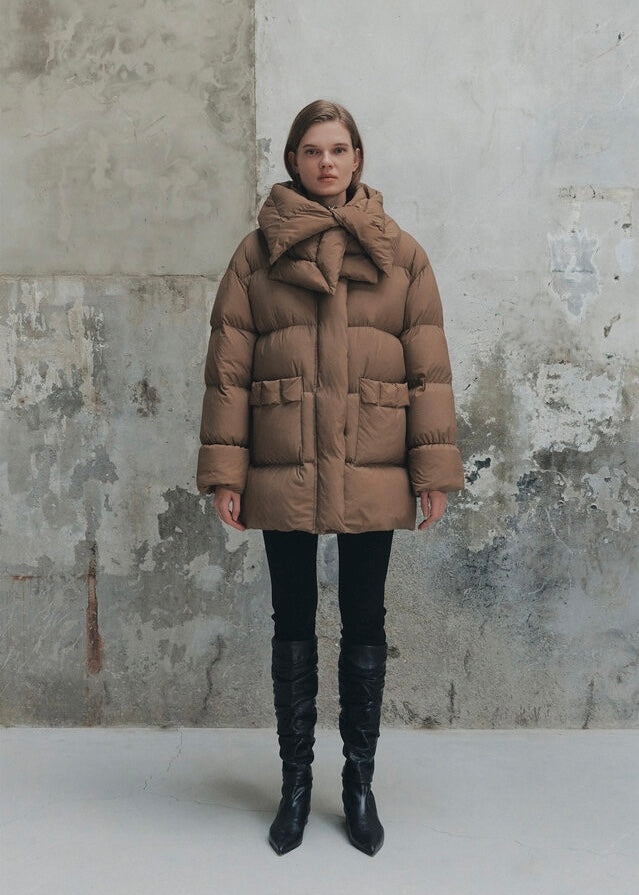 ELBORN | Salomé Muffler Down Coat (Hazelnut)