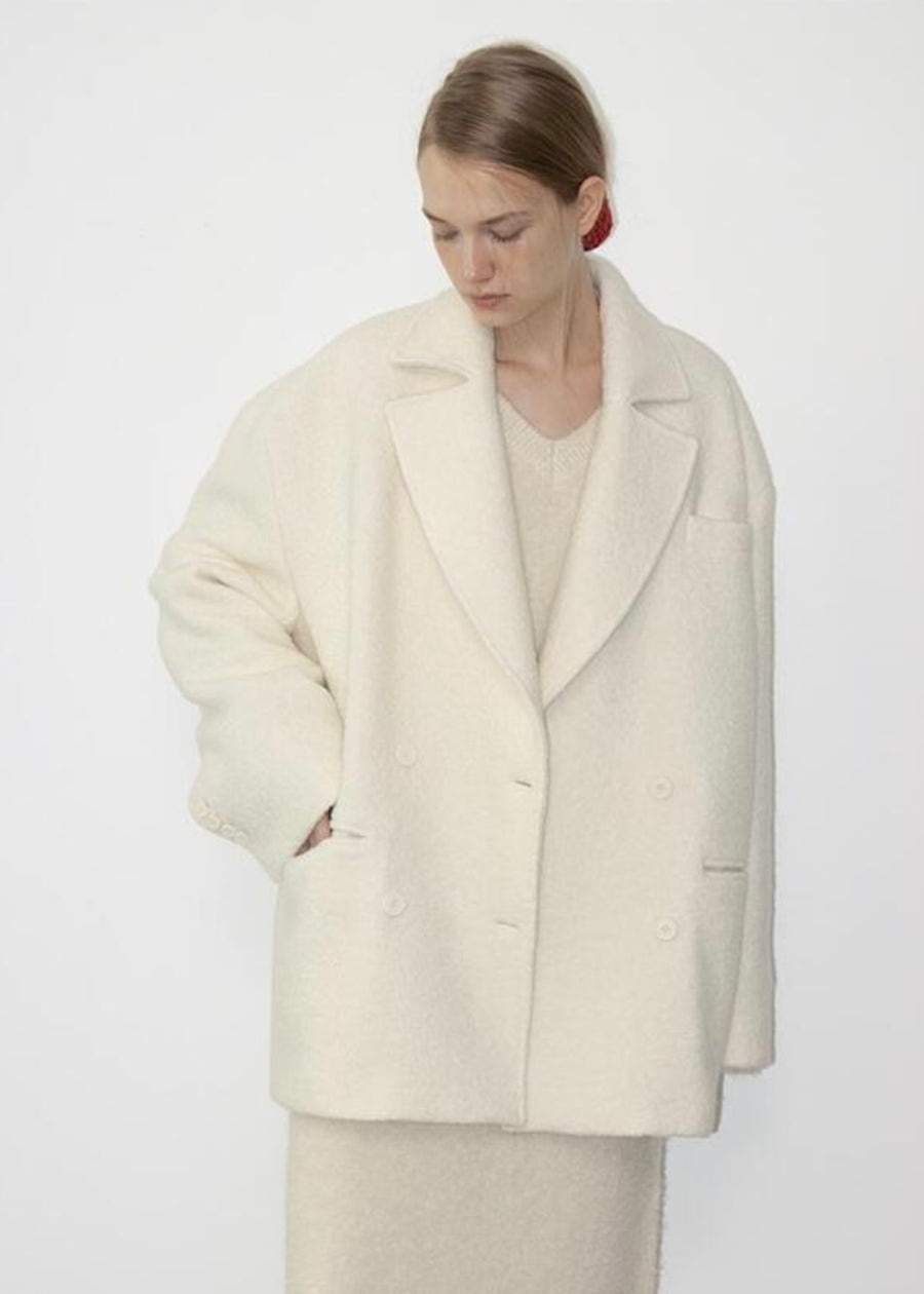 [PRE-ORDER] LEHA | Ivory Boucle  Wool Coat (Ivory)