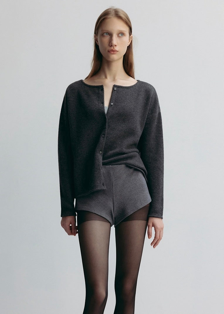 LEHA | Ellie Wool Knit Cardigan (Charcoal)