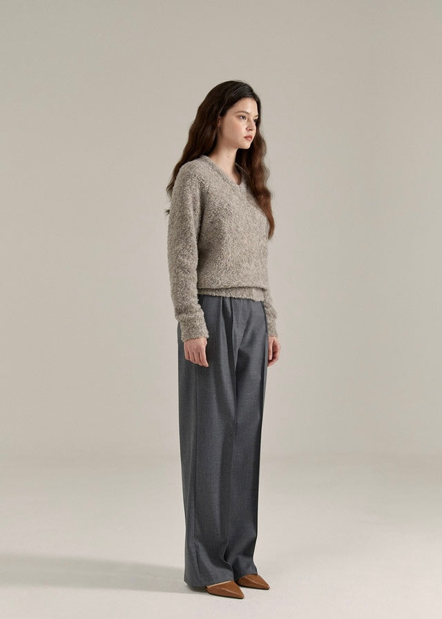 ELBORN | Beki Low-Rise Trousers (Gray Stripe)