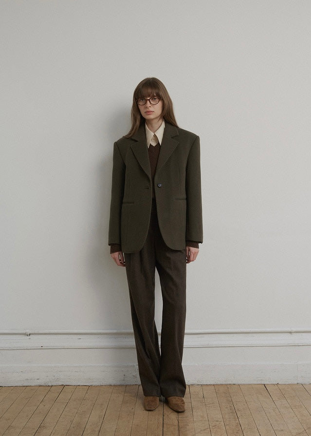 ELBORN | Wallace Wool Half Coat (Khaki)