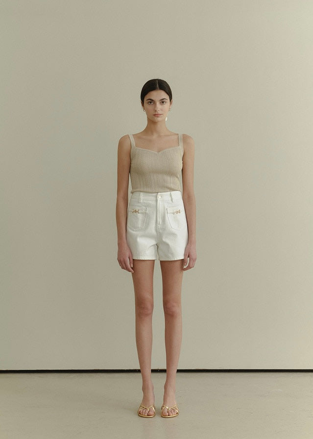 ELBORN | Eliana Denim Shorts (Ivory)