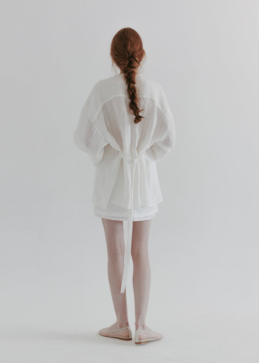 MOIA | Linen Round Shirt (White)