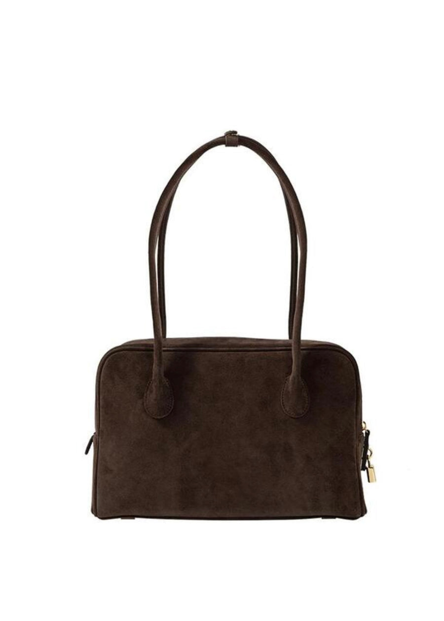 LEHA | Harper Square Suede Bag (Brown)