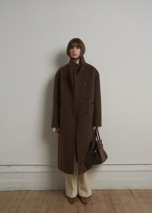 ELBORN | Kayla Alpaca Long Coat (Brown)