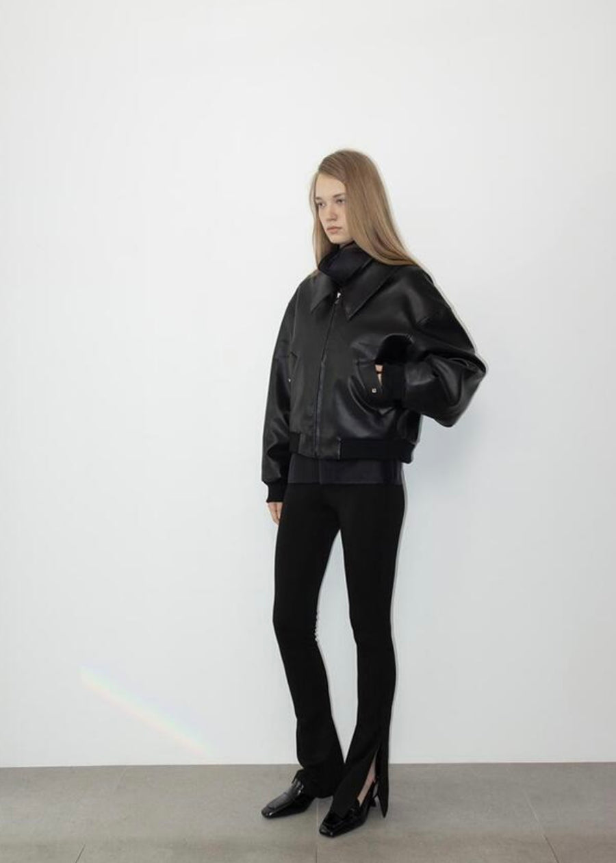 LEHA | Cameron Padded Eco Leather Jacket (Black)