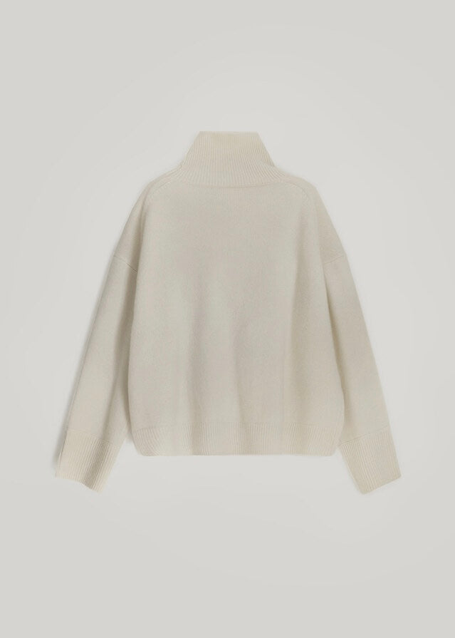 ELBORN | Becky Cashmere 100% High-neck Sweater (Cream)